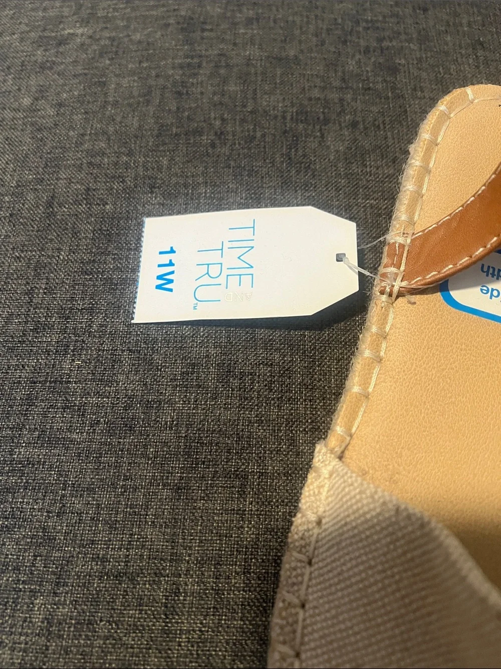 Time and Tru Beige and Tan Espadrille Sandals with Ankle Strap